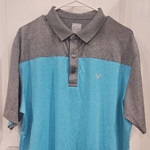 Callaway Blue and Gray Polo Shirt Modern Sporty Design